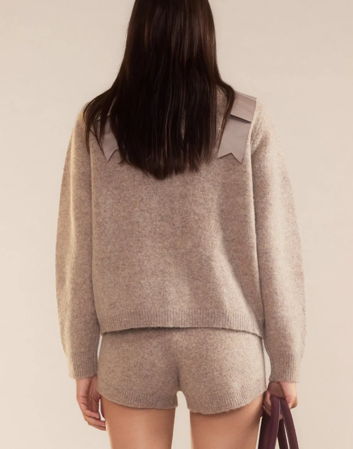 Cynthia Rowley Ivy Wool Knit Short CAMEL Outlet