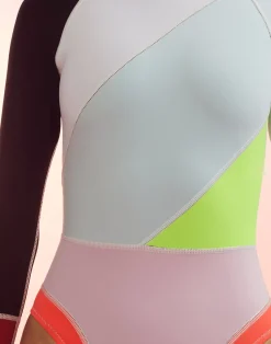 Cynthia Rowley Janet Colorblock High Cut Wetsuit BLPKM Best
