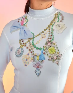 Cynthia Rowley Jewel Necklace Wetsuit BLUE Discount