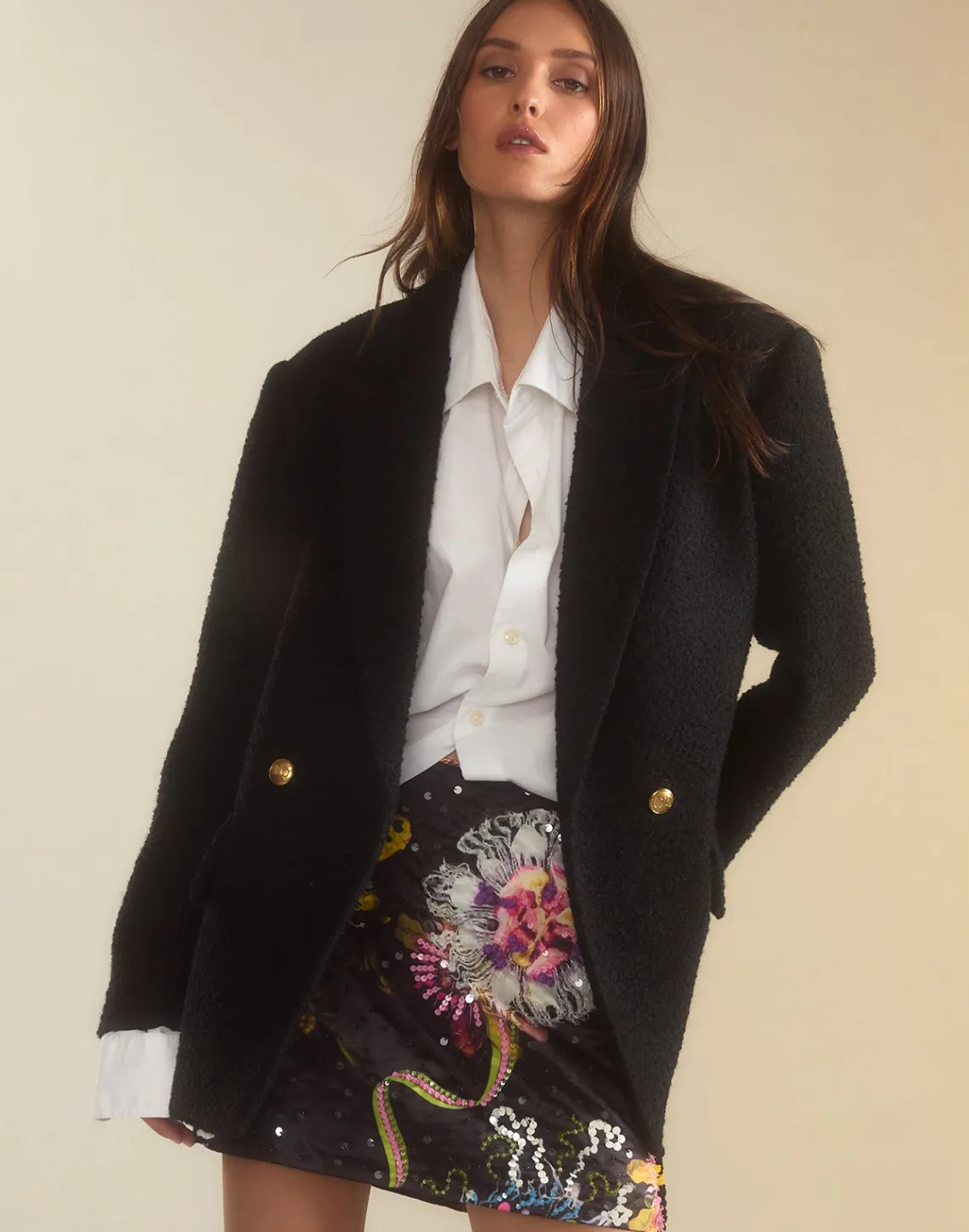 Cynthia Rowley Kaia Skirt BLKFL Clearance