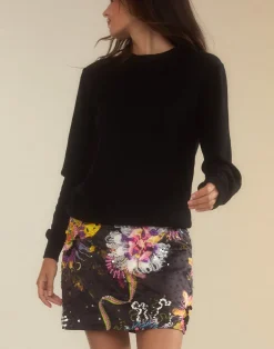 Cynthia Rowley Kaia Skirt BLKFL Clearance