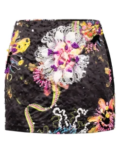 Cynthia Rowley Kaia Skirt BLKFL Clearance