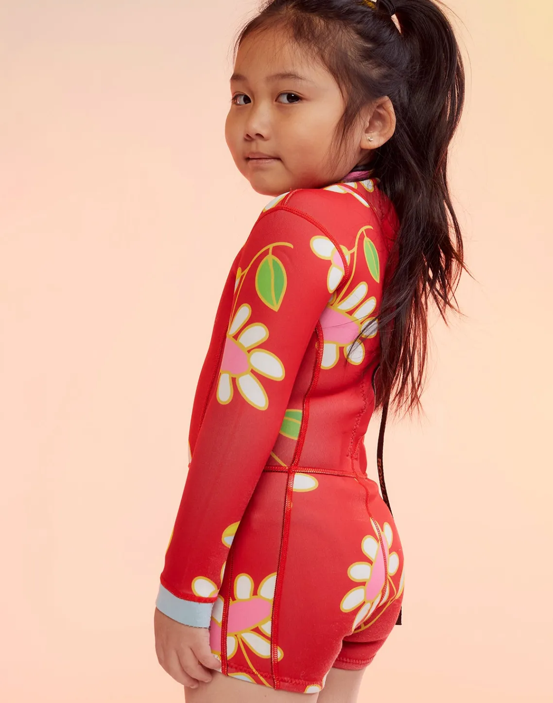 Cynthia Rowley Kids Floral Wetsuit Red Clearance