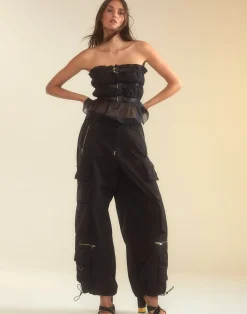 Cynthia Rowley Kim Cargo Pant BLACK Fashion