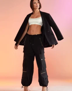 Cynthia Rowley Kim Cargo Pant BLACK Fashion