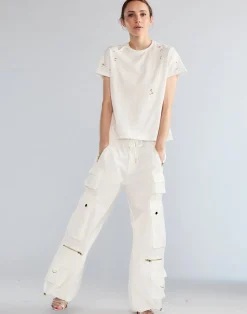 Cynthia Rowley Kim Cargo Pant White Online