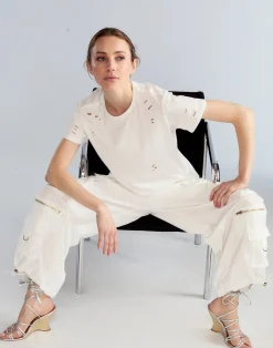Cynthia Rowley Kim Cargo Pant White Online