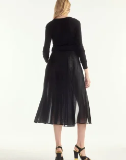 Cynthia Rowley Kora Kilt Skirt BLACK Hot
