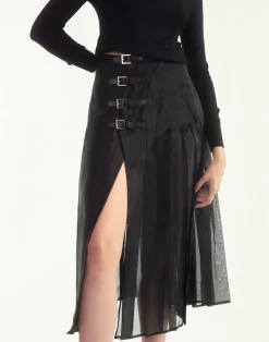 Cynthia Rowley Kora Kilt Skirt BLACK Hot