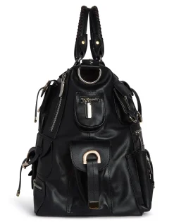 Cynthia Rowley Leather Cargo Pocket Bag BLACK Discount
