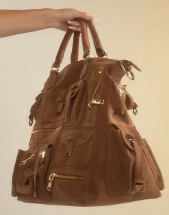 Cynthia Rowley Leather Cargo Pocket Bag BROWN Online