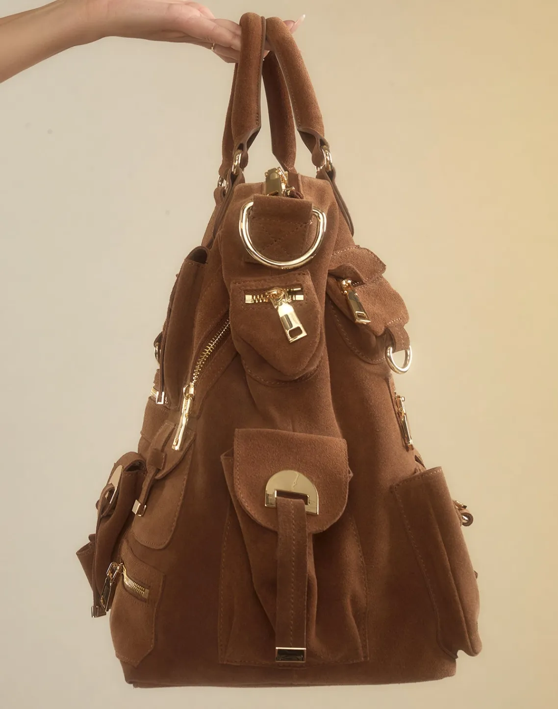 Cynthia Rowley Leather Cargo Pocket Bag BROWN Online