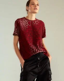 Cynthia Rowley Leopard Relax Tee REDLEO Sale