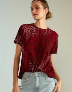 Cynthia Rowley Leopard Relax Tee REDLEO Sale