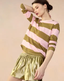 Cynthia Rowley Liquid Gold Lamé Shorts GREEN Sale