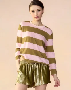 Cynthia Rowley Liquid Gold Lamé Shorts GREEN Sale