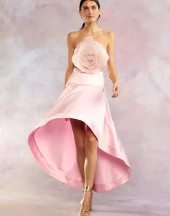 Cynthia Rowley Livia Satin Skirt PINK Sale