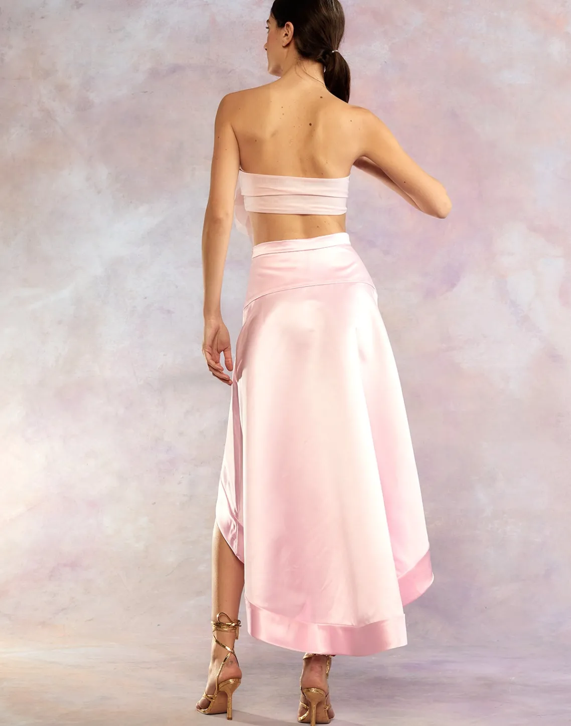 Cynthia Rowley Livia Satin Skirt PINK Sale