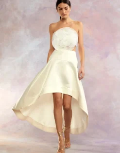 Cynthia Rowley Livia Satin Skirt White Sale