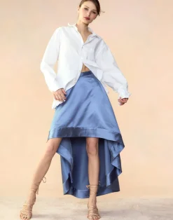 Cynthia Rowley Livia Satin Skirt GRAY Sale