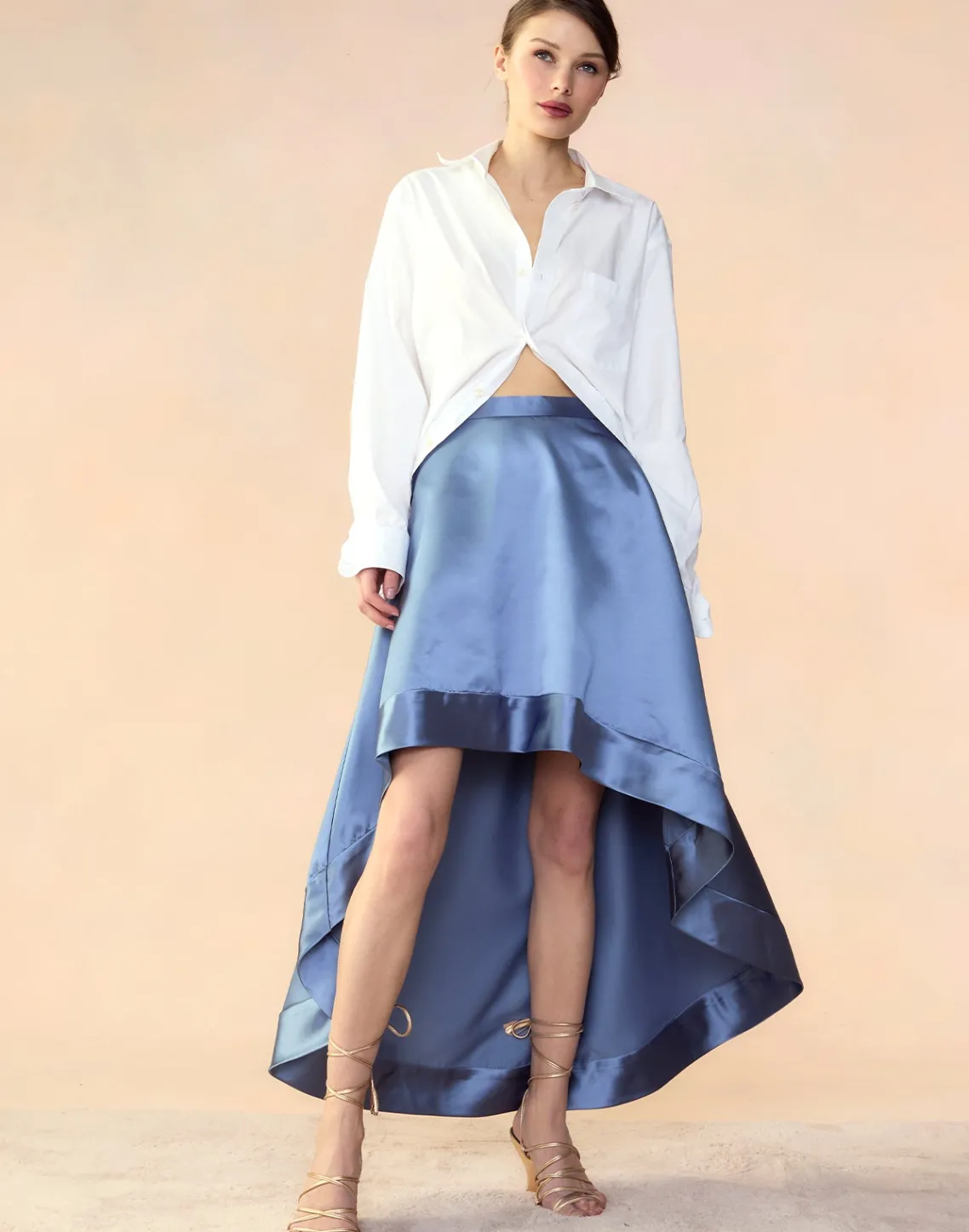 Cynthia Rowley Livia Satin Skirt GRAY Sale