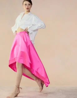 Cynthia Rowley Livia Satin Skirt HTPNK Sale