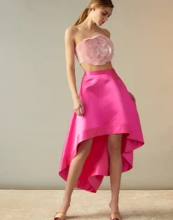 Cynthia Rowley Livia Satin Skirt HTPNK Sale