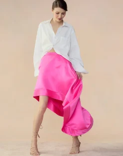 Cynthia Rowley Livia Satin Skirt HTPNK Sale