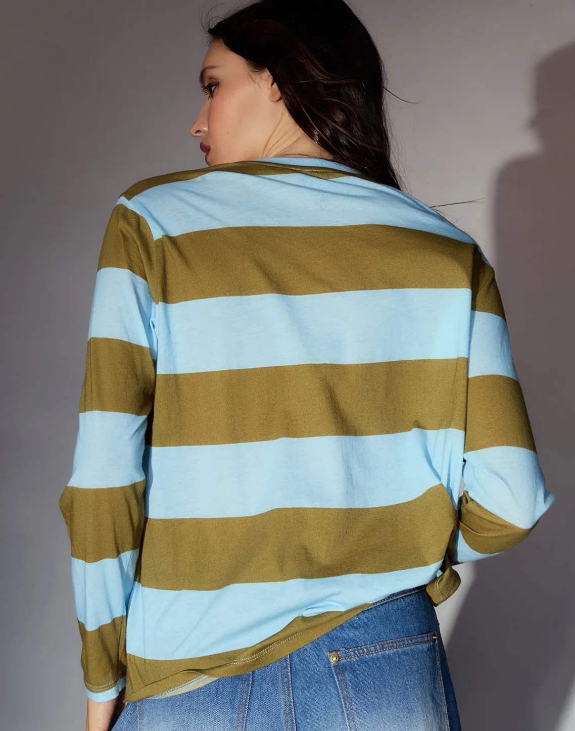 Cynthia Rowley Long Sleeve Everyday Tee BLUGR New