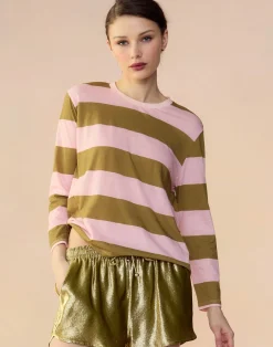 Cynthia Rowley Long Sleeve Everyday Tee GRNPK Outlet