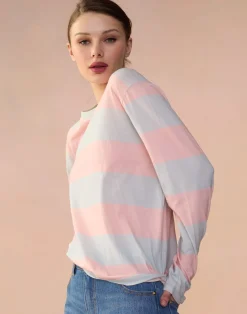 Cynthia Rowley Long Sleeve Everyday Tee PNKBL New