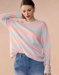 Cynthia Rowley Long Sleeve Everyday Tee PNKBL New