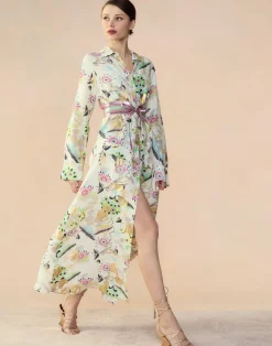 Cynthia Rowley Love Locket Linen Shirt Dress WHTFL Hot