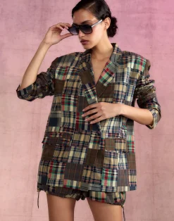 Cynthia Rowley Madrid Madras Blazer PLAID Best