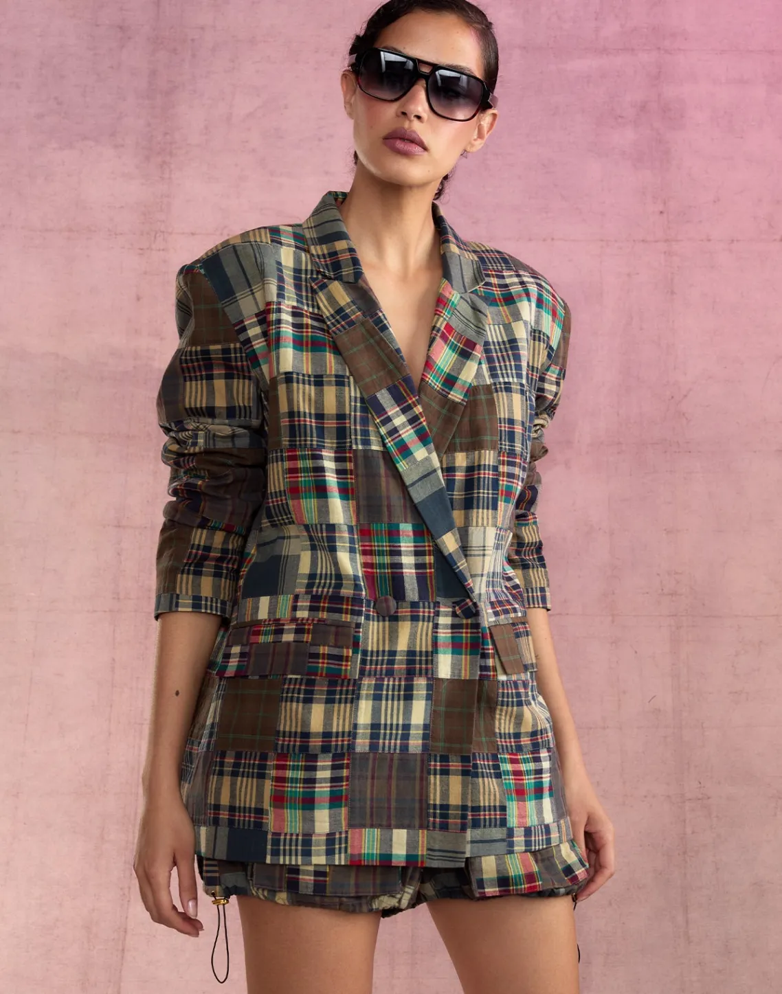Cynthia Rowley Madrid Madras Blazer PLAID Best