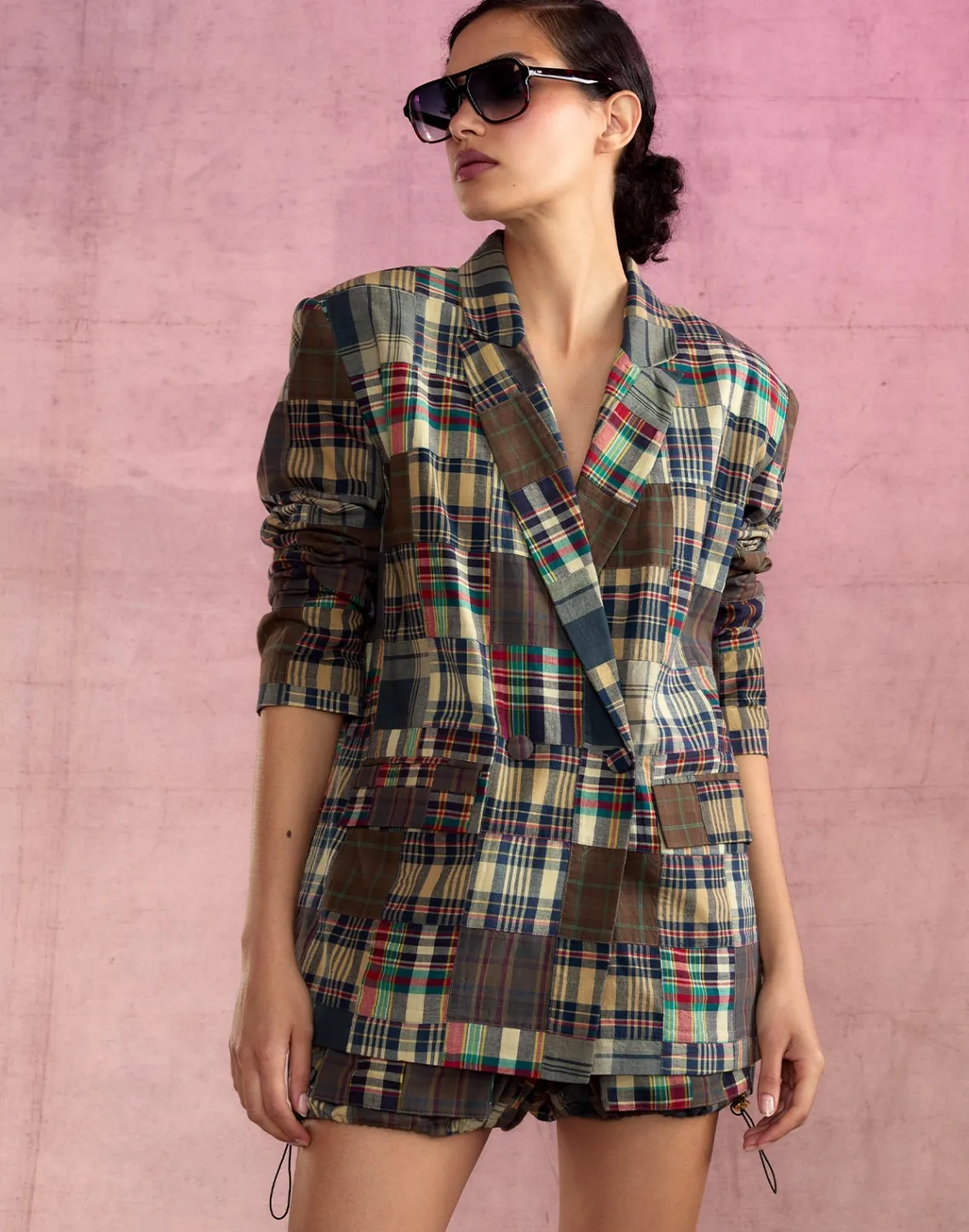 Cynthia Rowley Madrid Madras Blazer PLAID Best