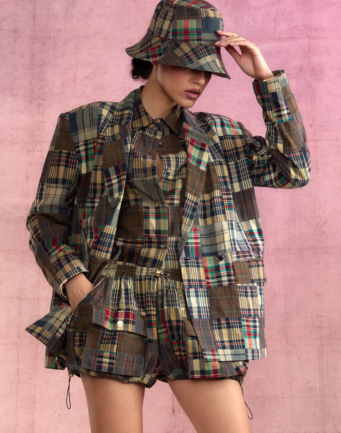 Cynthia Rowley Madrid Madras Blazer PLAID Best
