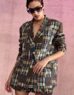 Cynthia Rowley Madrid Madras Blazer PLAID Best