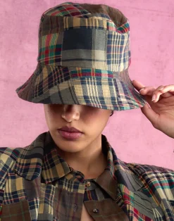 Cynthia Rowley Madrid Madras Bucket Hat PLAID Hot
