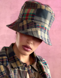 Cynthia Rowley Madrid Madras Bucket Hat PLAID Hot