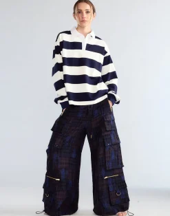 Cynthia Rowley Madrid Madras Cargo Pants NVMT New