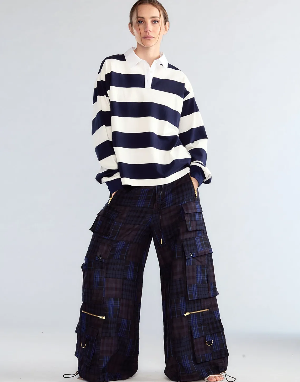 Cynthia Rowley Madrid Madras Cargo Pants NVMT New