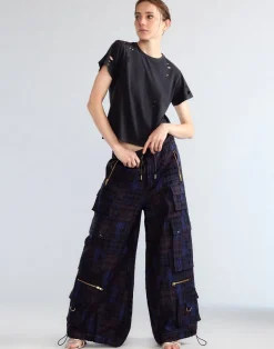 Cynthia Rowley Madrid Madras Cargo Pants NVMT New