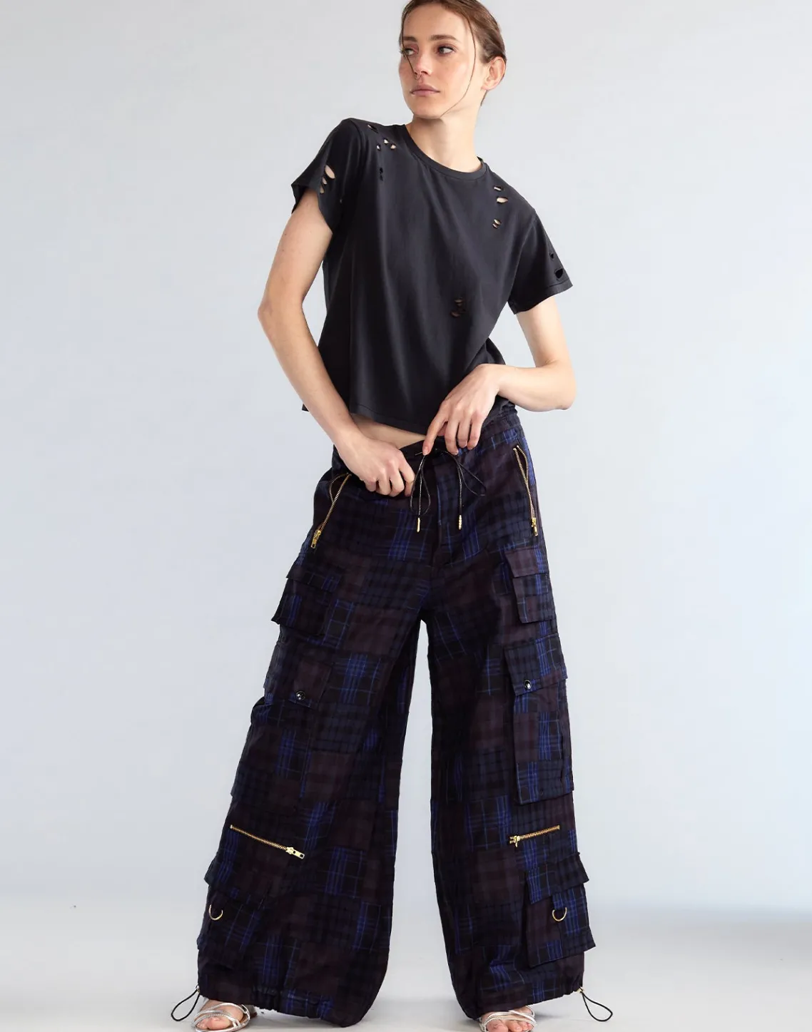 Cynthia Rowley Madrid Madras Cargo Pants NVMT New