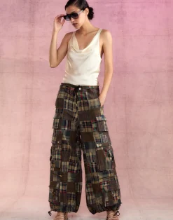 Cynthia Rowley Madrid Madras Cargo Pants PLAID New