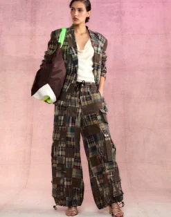 Cynthia Rowley Madrid Madras Cargo Pants PLAID New