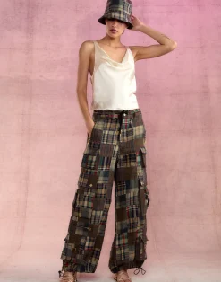 Cynthia Rowley Madrid Madras Cargo Pants PLAID New