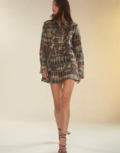 Cynthia Rowley Madrid Madras Tuxedo Dress PLAID Fashion