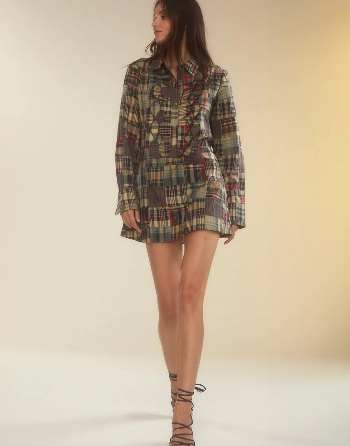 Cynthia Rowley Madrid Madras Tuxedo Dress PLAID Fashion