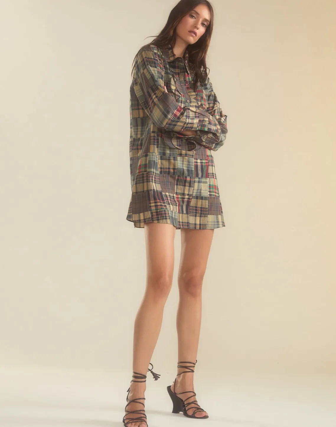 Cynthia Rowley Madrid Madras Tuxedo Dress PLAID Fashion